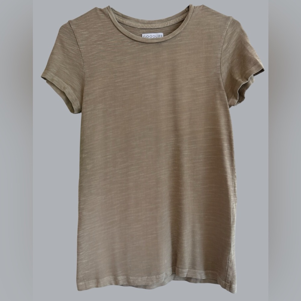 Goodlife Brand Women's Short Sleeve Brushed‎ Brown/Olive Tee XS